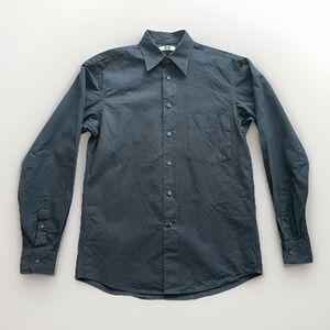 Uniqlo U x Lemaire Regular Fit Cotton Button Up Long Sleeve Shirt Black Men XS